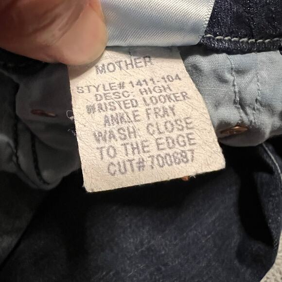 Mother Jeans Womens 24 High Waisted Looker Ankle Fray Denim Close to the Edge - Picture 13 of 13